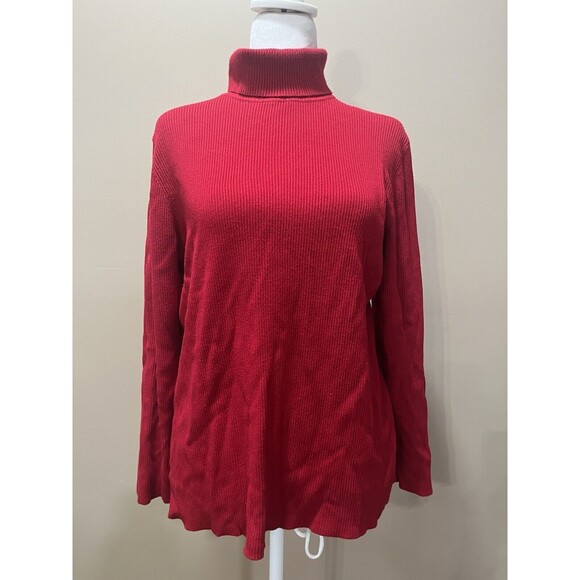 Coldwater Creek Sweaters - Coldwater Creek Sweater Women Size XL Ribbed Red Long Sleeve Turtleneck Classic